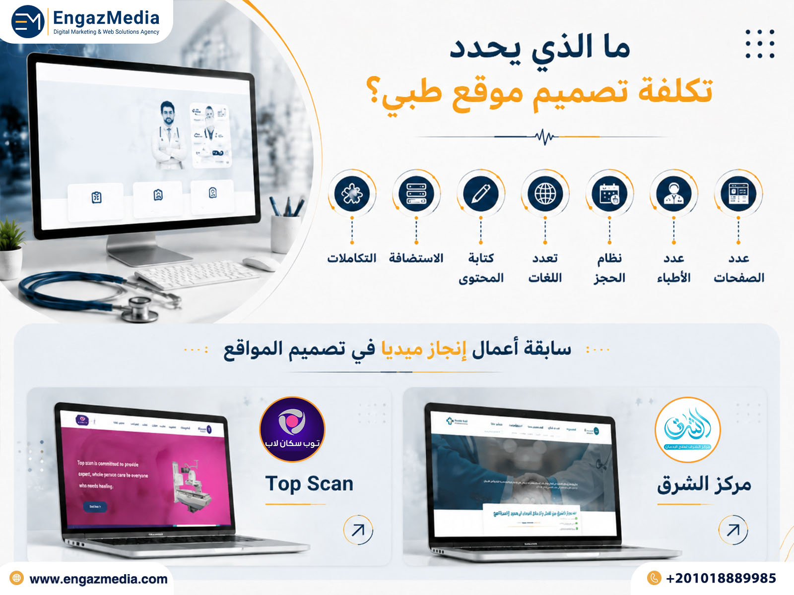 أسعار تصميم مواقع للعيادات والمراكز الطبية