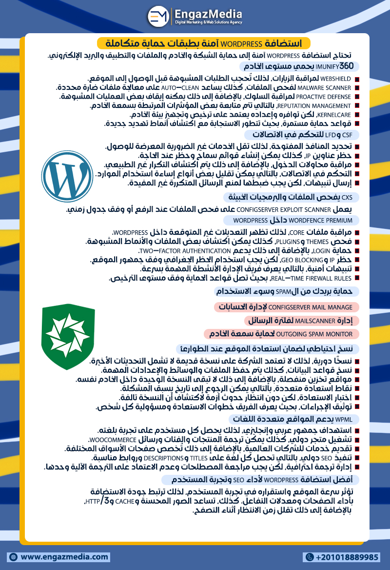 استضافة WordPress آمنة بطبقات حماية متكاملة