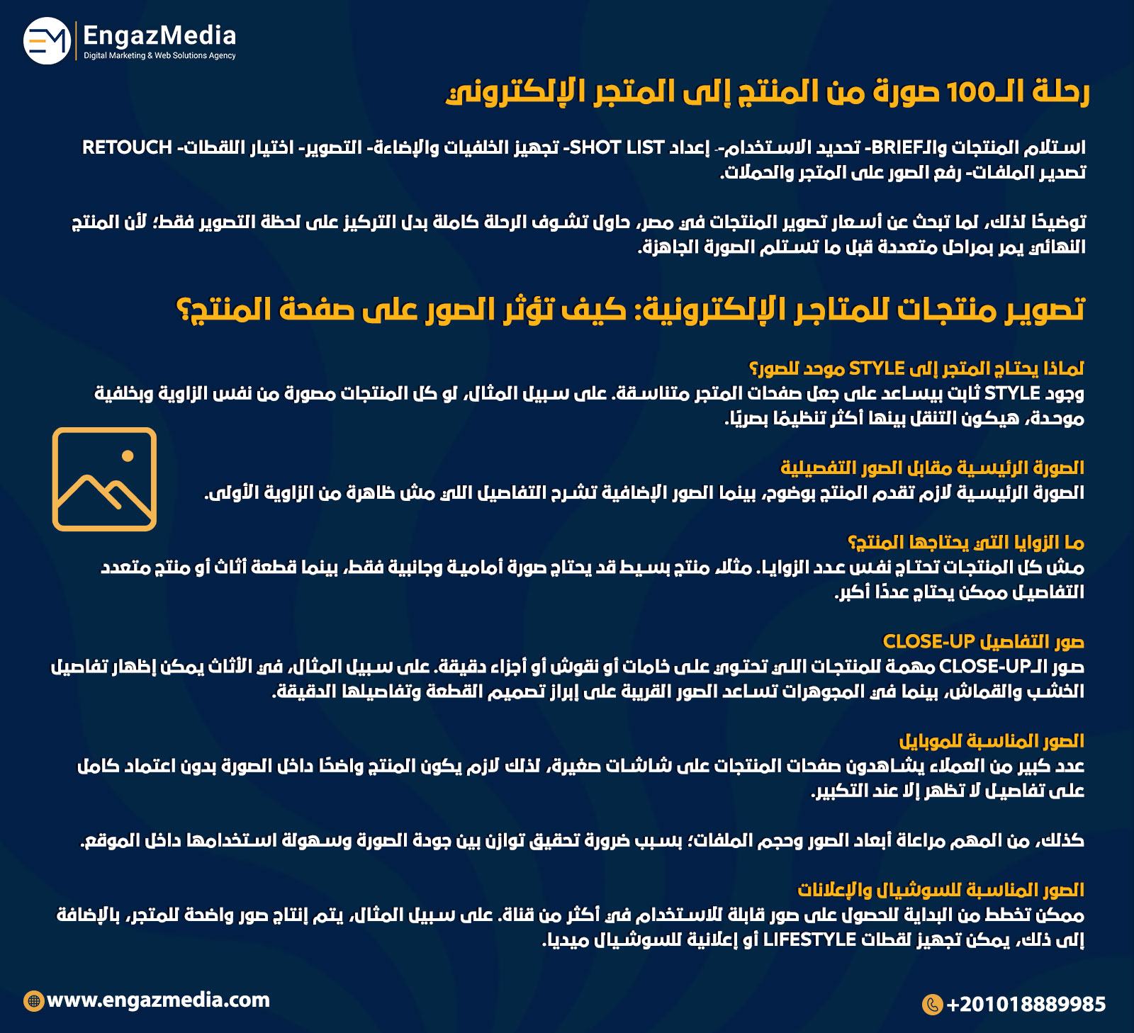رحلة الـ100 صورة من المنتج إلى المتجر الإلكتروني